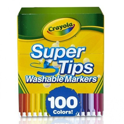 Crayola 100ct Super Tips Washable Markers: Fine Point, Multicolored, Art & Stationery, Ages 3+ | Target
