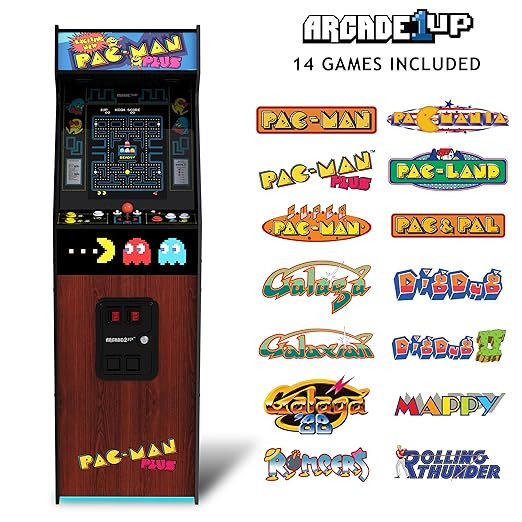 Arcade1Up PAC-Man Plus Deluxe Arcade Machine - 14 Classic Games, Retro Game Console for Home, 5... | Amazon (US)