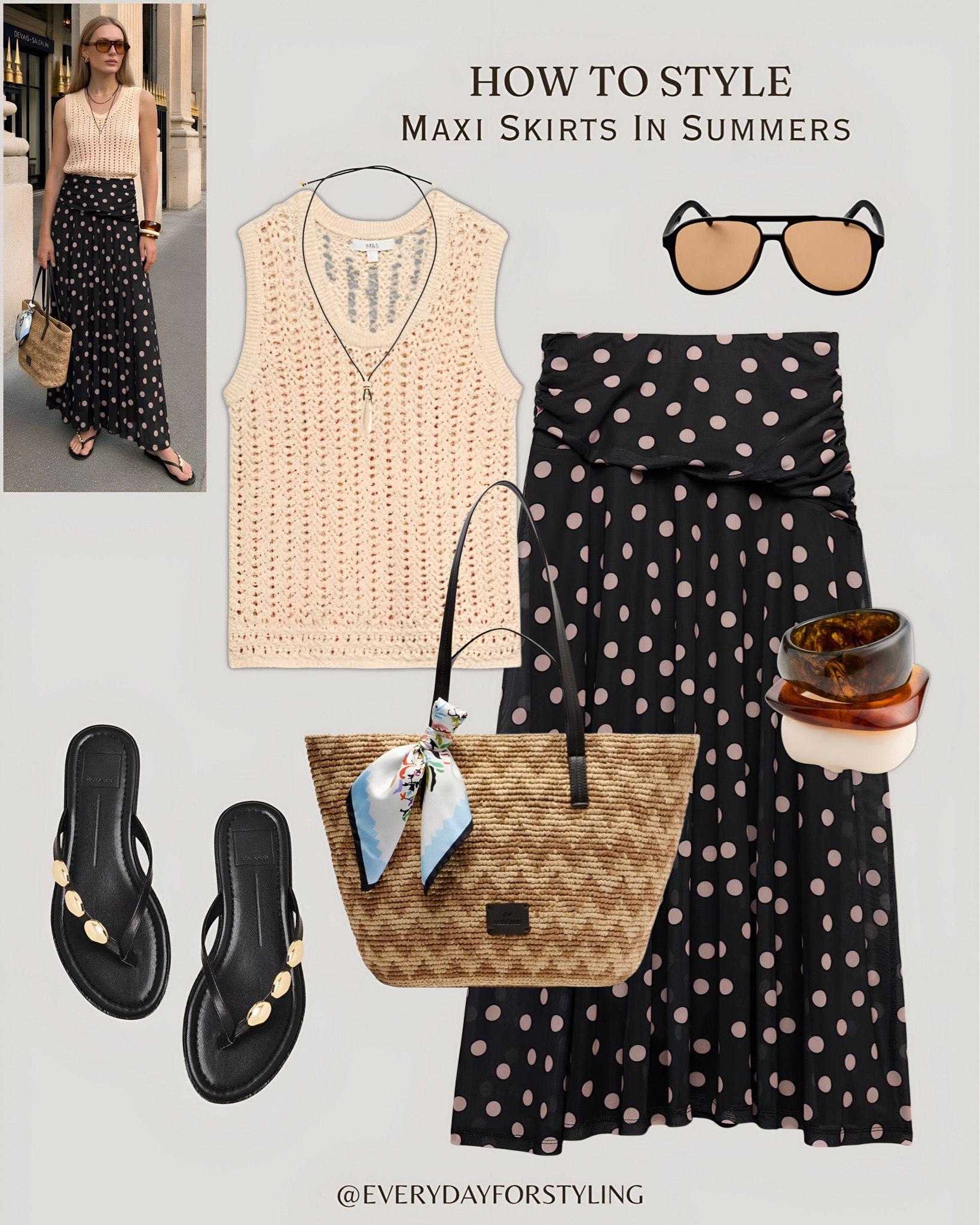 Peach crochet vest, black polka dot maxi and a raffia tote — effortlessly chic with just the right amount of personality 🖤

how to style maxi skirts summer, maxi skirt outfit ideas 2026, black maxi skirt outfit, white linen maxi skirt look, polka dot maxi skirt styling, summer maxi skirt women, elegant maxi skirt outfits, raffia bag maxi skirt look, chic summer skirt outfits, European summer maxi style, quiet luxury summer skirts, maxi skirt and contrast top, linen maxi skirt summer, effortless summer dressing women, summer outfit inspo 2026, elevated casual skirt looks, maxi skirt styling tips, everydayforstyling

#MaxiSkirtOutfits2026, #HowToStyleMaxiSkirts, #SummerMaxiSkirtStyle, #ElegantSummerLooks, #ChicMaxiSkirtLooks​​​​​​​​​​​​​​​​


#LTKSeasonal #LTKootd #LTKTravel