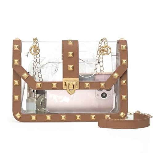 Missnine Clear Bag Stadium Approved Women Clear Crossbody Purse for Stadium Events Trendy Transparent Shoulder Bag for Concerts | Amazon (US)