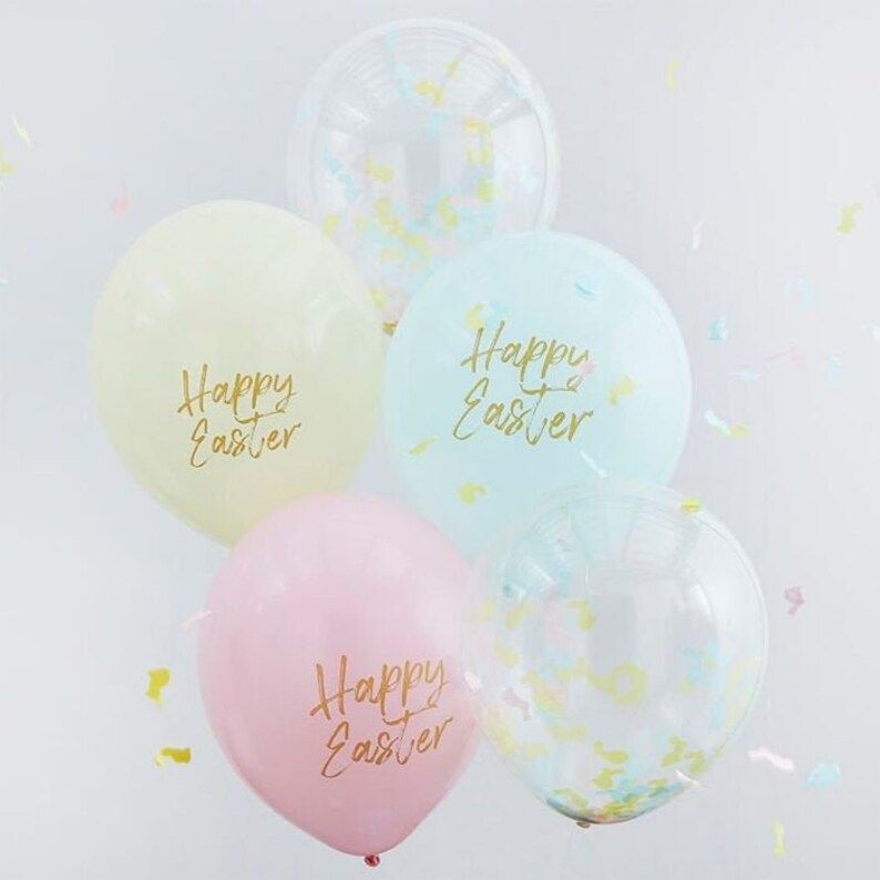 Easter Balloons With Bunny Shaped Confetti Easter Balloons | Etsy | Etsy (US)