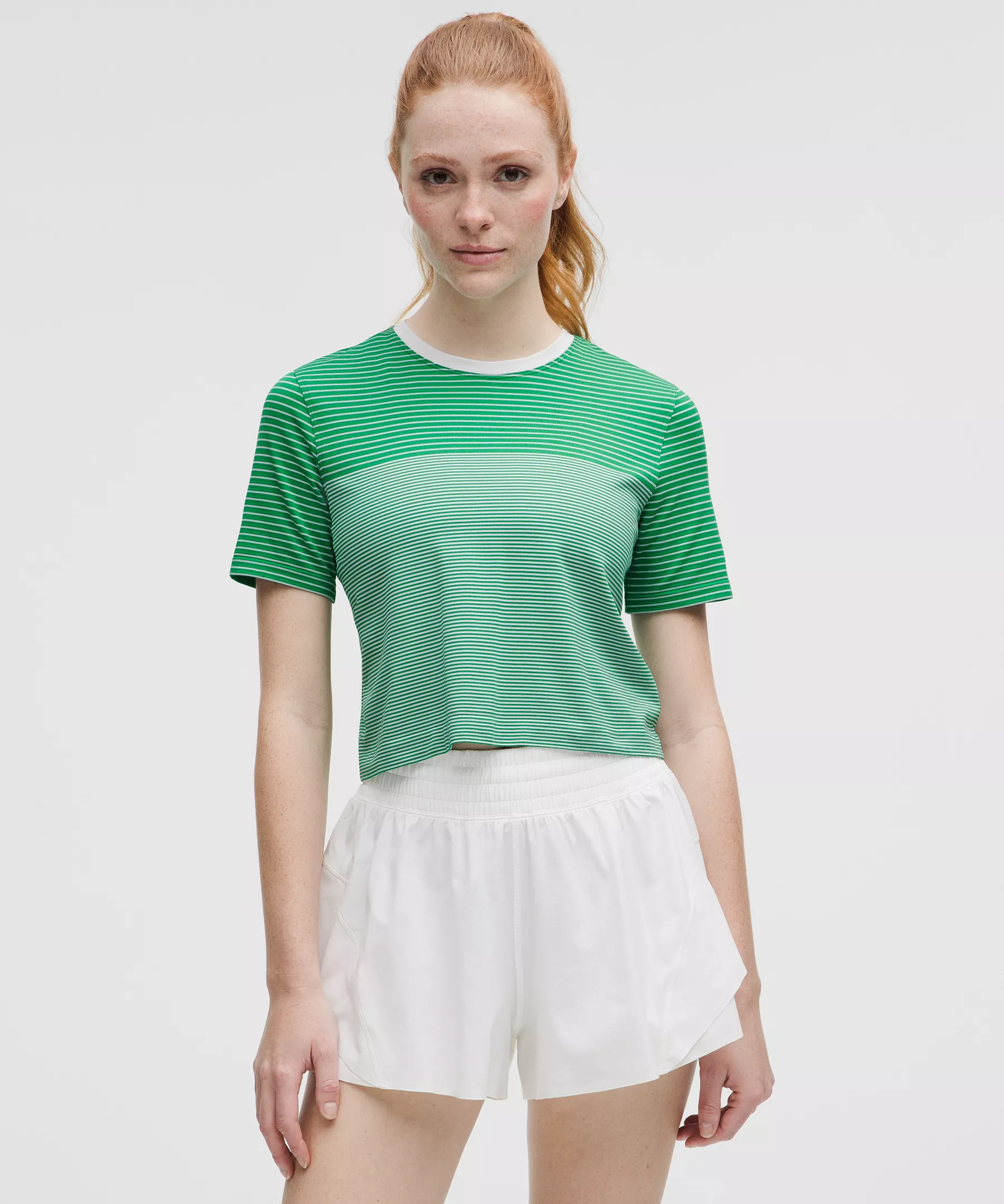 Seamless Classic-Fit Mariner Stripe Cropped T-Shirt | Lululemon (US)