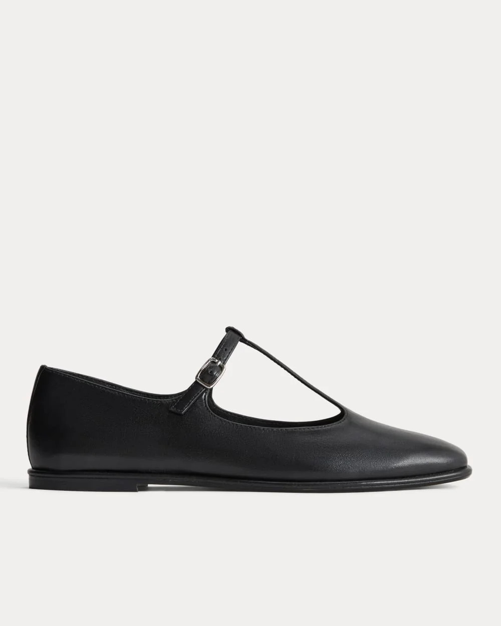 The Leather T-Strap Flat | Black | Everlane