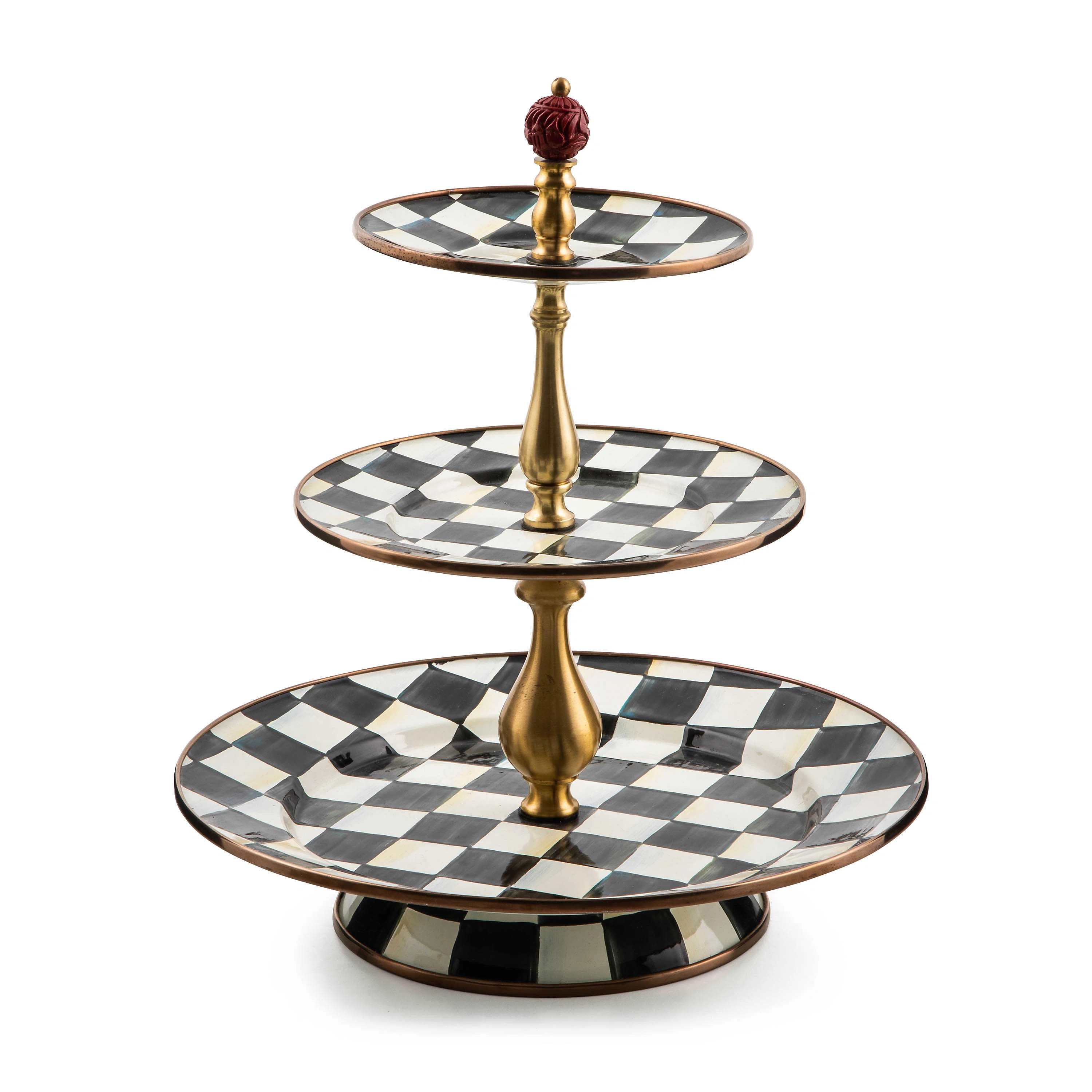MacKenzie-Childs Courtly Check® Three Tier Sweet Stand & Reviews | Wayfair | Wayfair North America