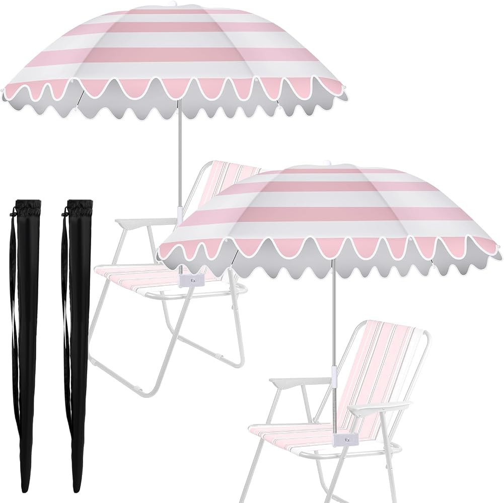 Abbylike 2 Pcs Scalloped Chair Umbrella with Universal Adjustable Clamp 38'' Portable Wheelchair ... | Amazon (US)