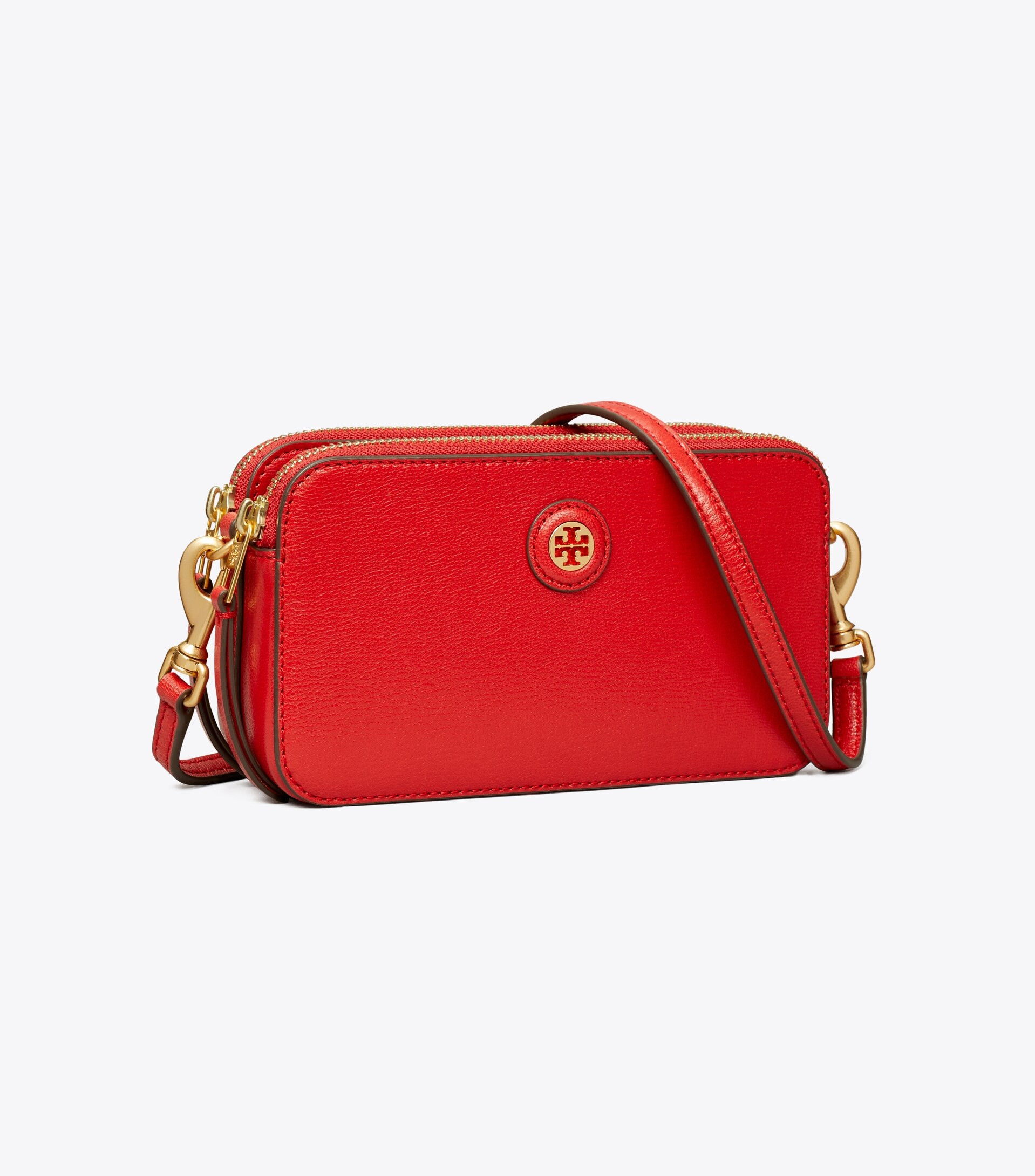 T Monogram Leather Double-Zip Mini Bag | Tory Burch (US)