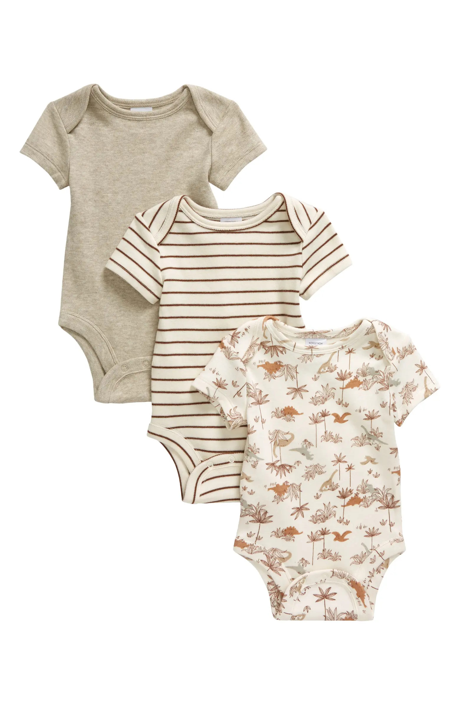 Assorted 3-Pack Cotton Bodysuits | Nordstrom