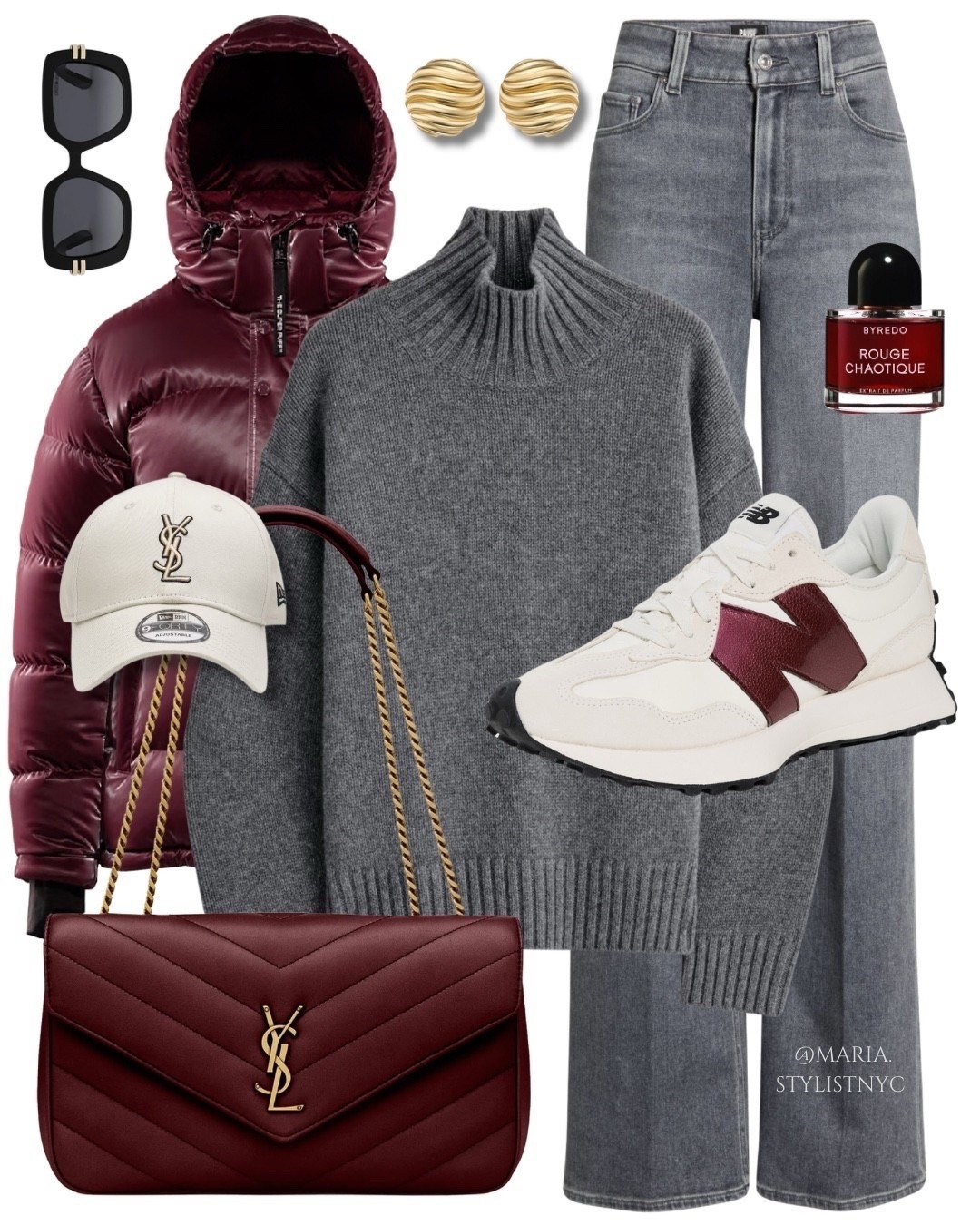 Burgundy puffer jacket & gray jeans outfit ♥️🩶✨

#LTKCyberWeek 

#LTKSaleAlert #LTKootd
