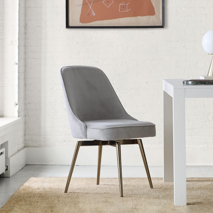 Mid-Century Swivel Office Chair - Metal Legs | West Elm (US)
