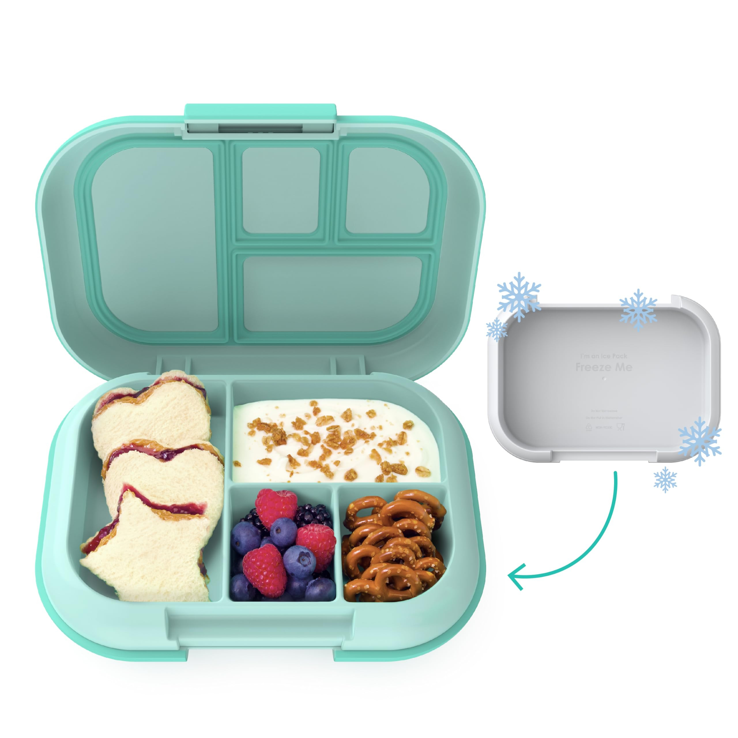 Bentgo Kids Chill Leak-Proof Lunch Box - Included Reusable Ice Pack Keeps Food Cold; 4-Compartmen... | Amazon (US)