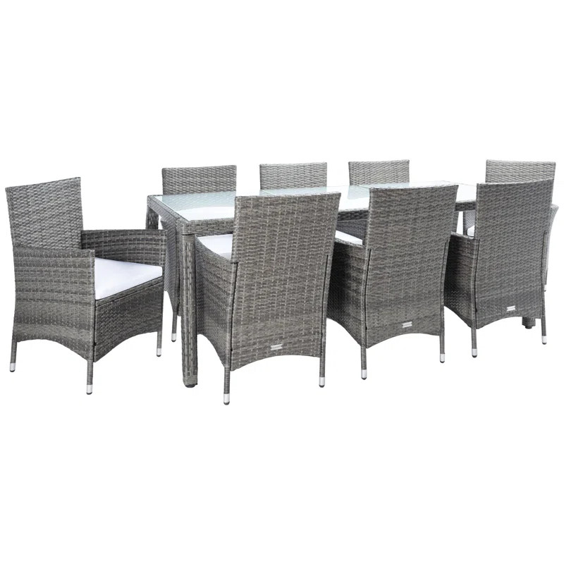 Hailee 8 - Person Rectangular Outdoor Dining Set with Cushions | Wayfair North America