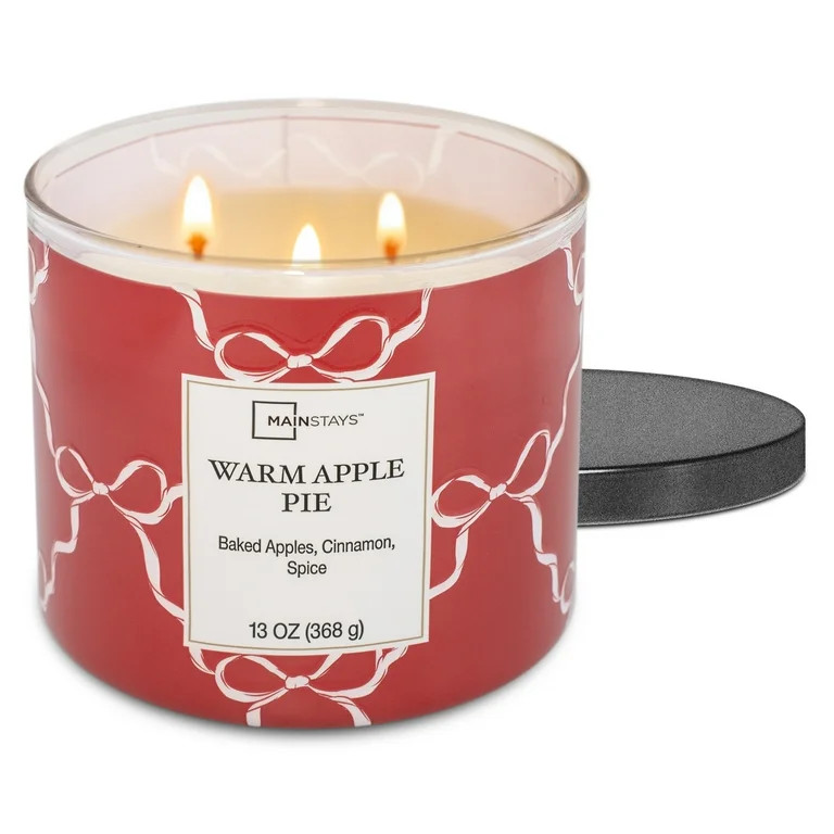 Mainstays Warm Apple Pie 3-Wick Wrap Candle, 13 oz. | Walmart (US)
