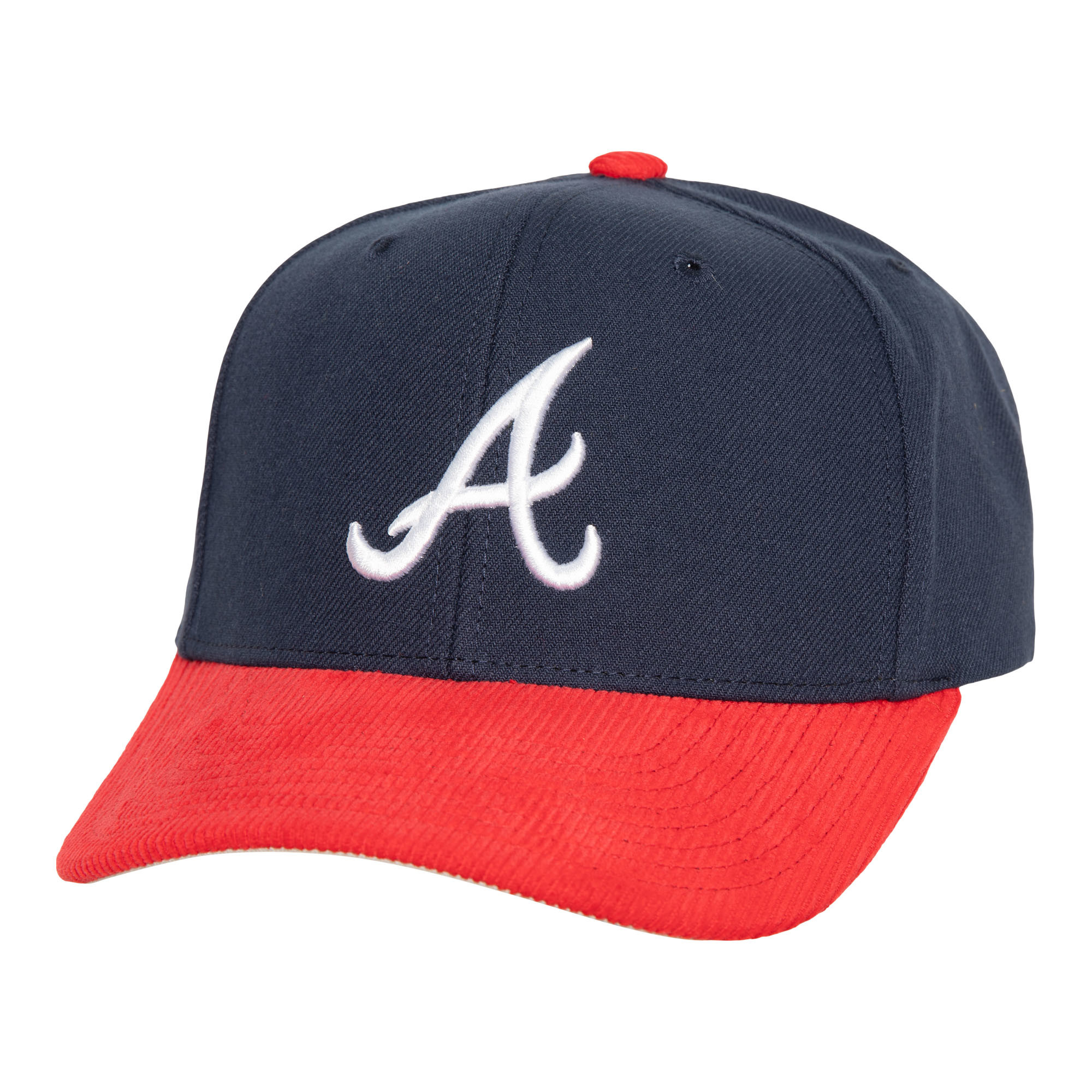 Men's Mitchell & Ness Navy Atlanta Braves Corduroy Pro Snapback Hat | Fanatics
