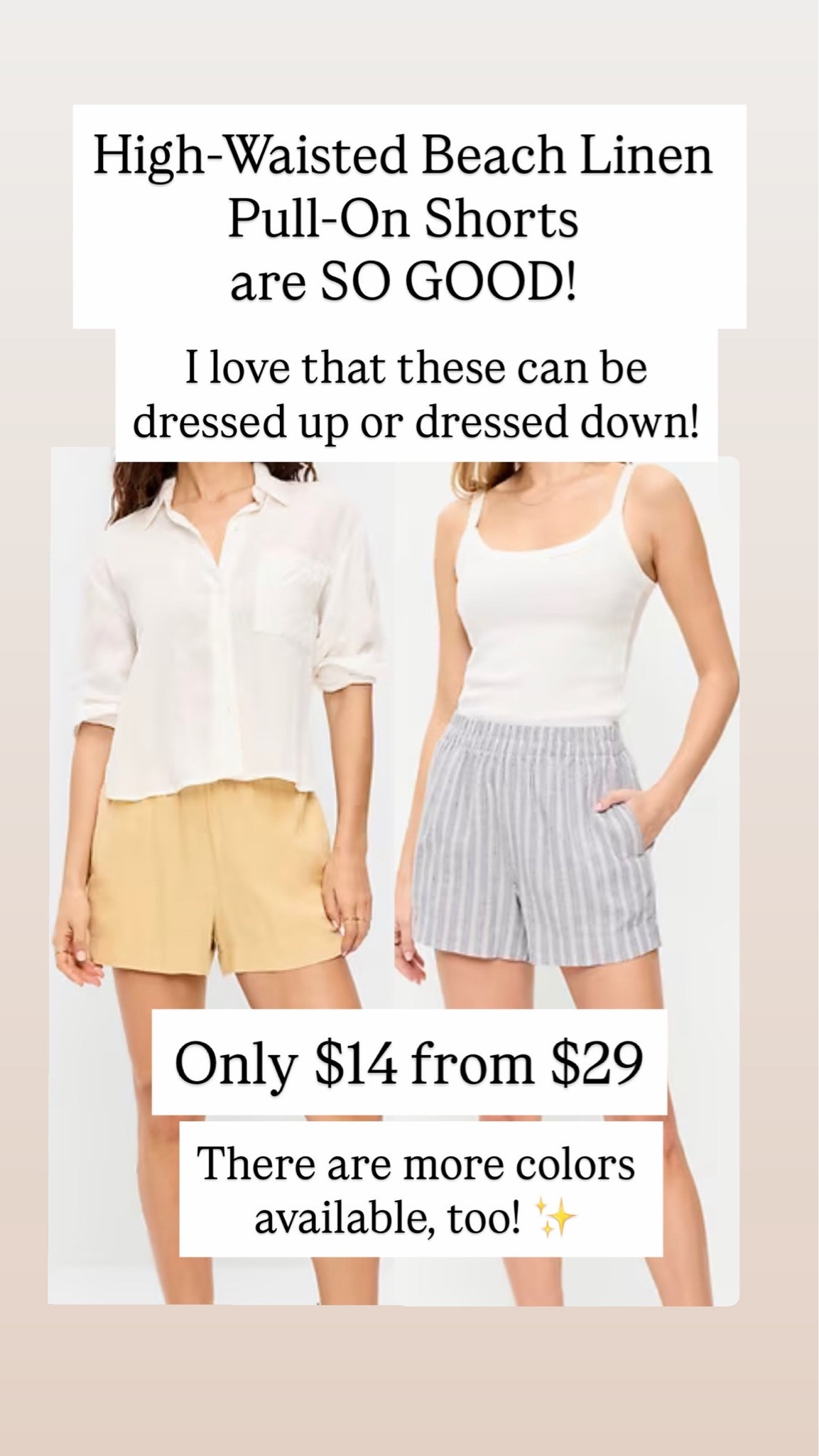 Linen shorts are on sale for $14!!

#LTKSaleAlert #LTKootd