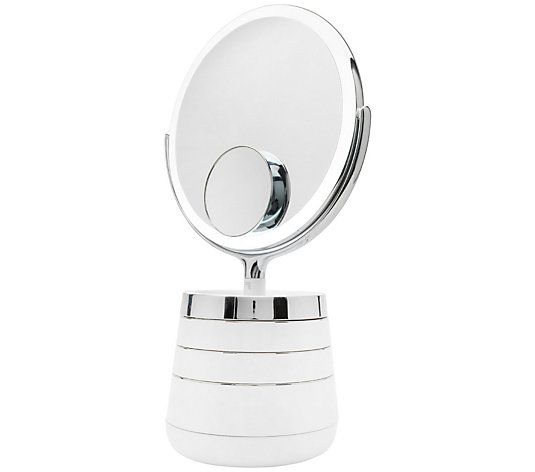 Sharper Image Spa Studio Vanity Plus 10" Mirror with Storage - QVC.com | QVC