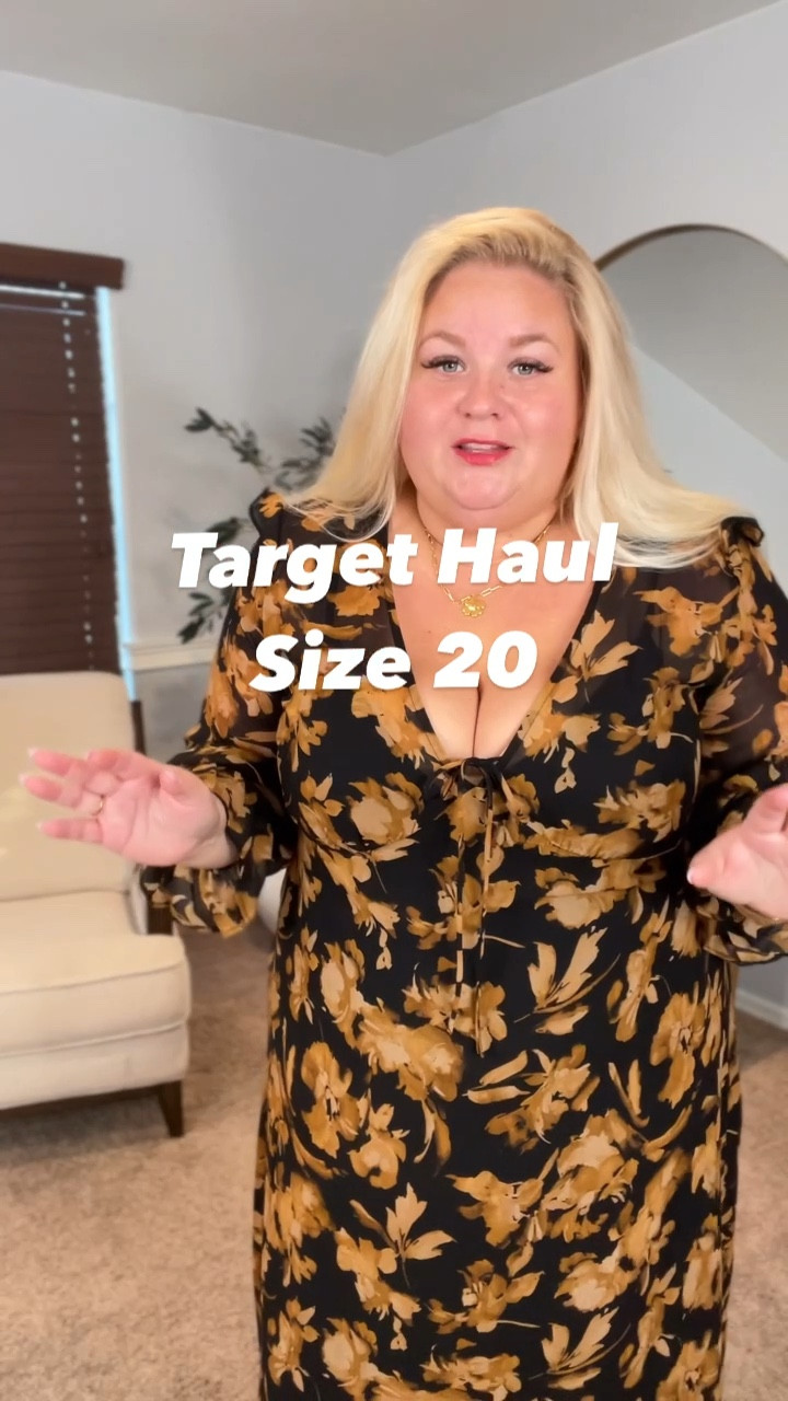 Plus size Target Haul
Pink dress 3x  (a bit roomy)
Blue dress 2x
Black and gold dress 2x 

#LTKPlusSize #LTKOver40 #LTKFindsUnder50