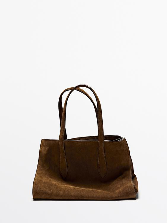 Split leather mid-sized MD ICON bag | Zara US