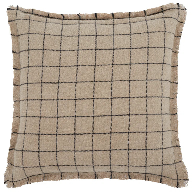Safavieh  20x20 Linen Pillow in Natural/Black | Wayfair | Wayfair North America
