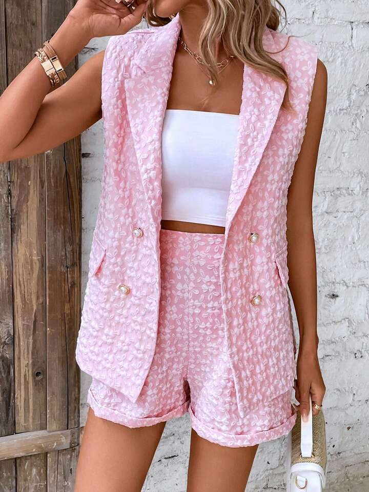 • Elegant • Plain • Double Button | SHEIN