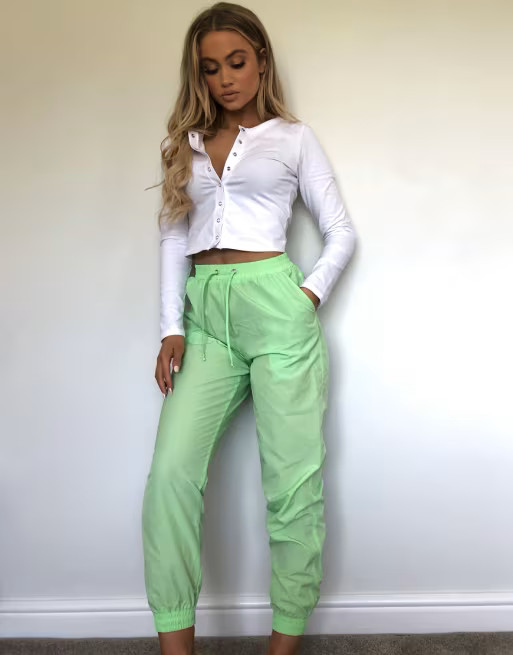 ASOS DESIGN shell jogger in lime | ASOS US