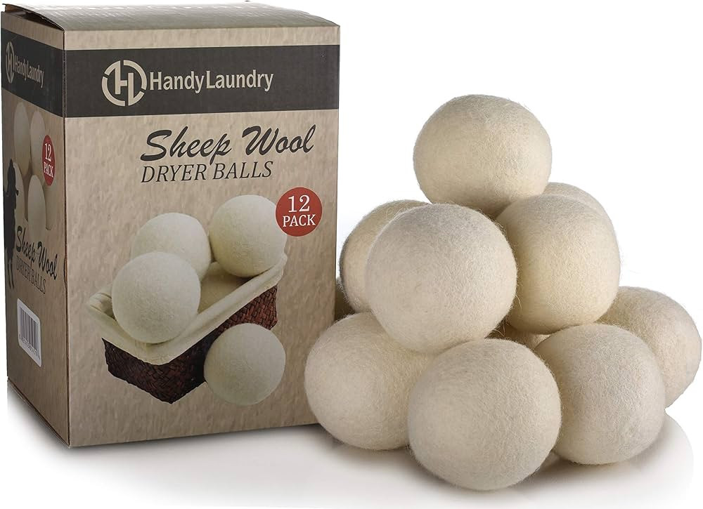 Handy Laundry Wool Dryer Balls - Natural Fabric Softener, Reusable, Reduces Clothing Wrinkles and... | Amazon (US)