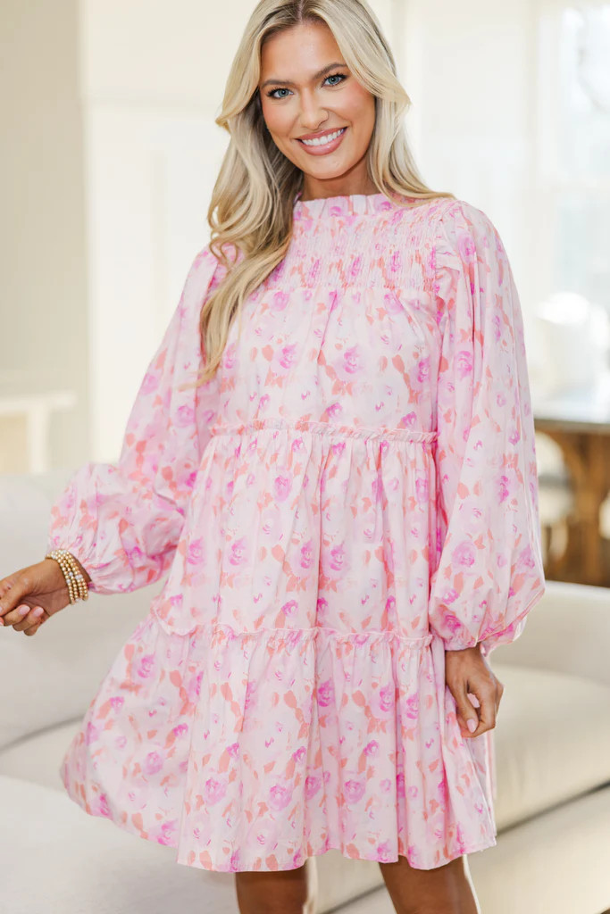 NURSING COLLECTION: Be Your Best Pink Floral Babydoll Dress | The Mint Julep Boutique