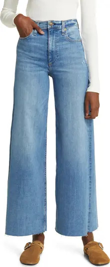 Sofie Raw Hem High Waist Crop Wide Leg Jeans | Nordstrom