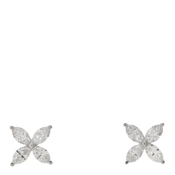 Platinum Diamond Large Victoria Earrings | FASHIONPHILE (US)