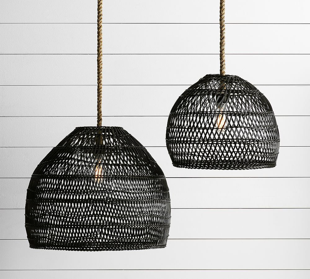 Flora All-Weather Wicker Pendant | Pottery Barn (US)