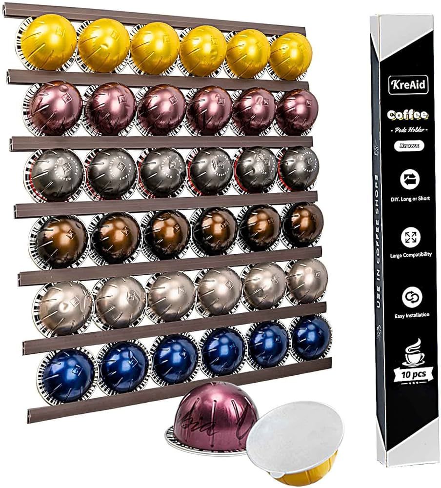 Coffee Pod Holder 10 Pack Coffee Pod Counter Storage Strips Saving Space Compatible with Keurig K... | Amazon (US)