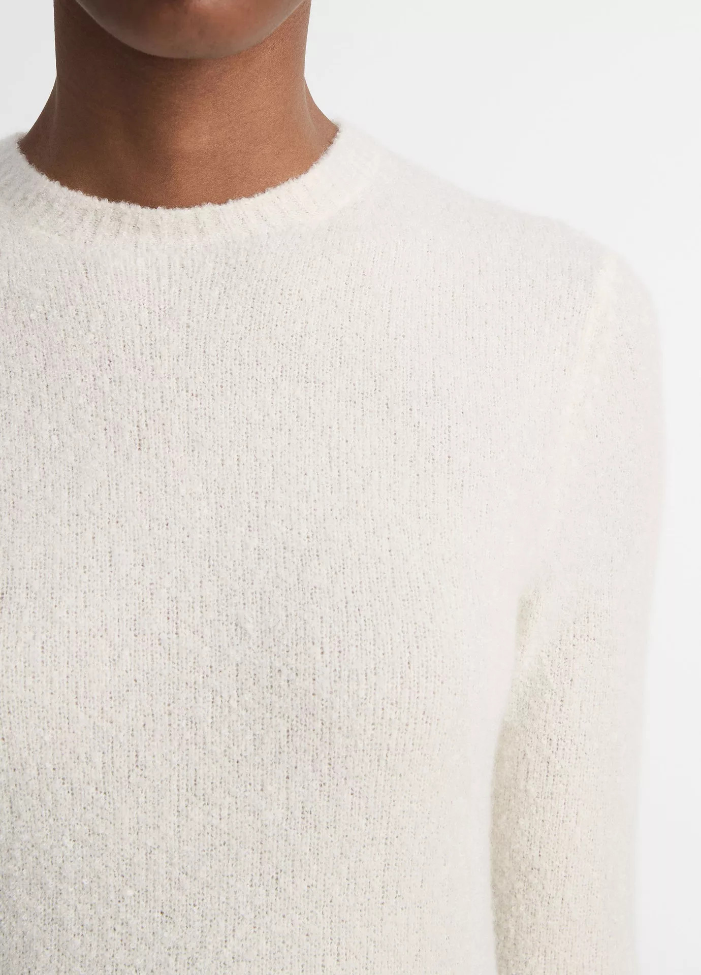 Soft Bouclé Silk-Blend Crew Neck Sweater | Vince LLC