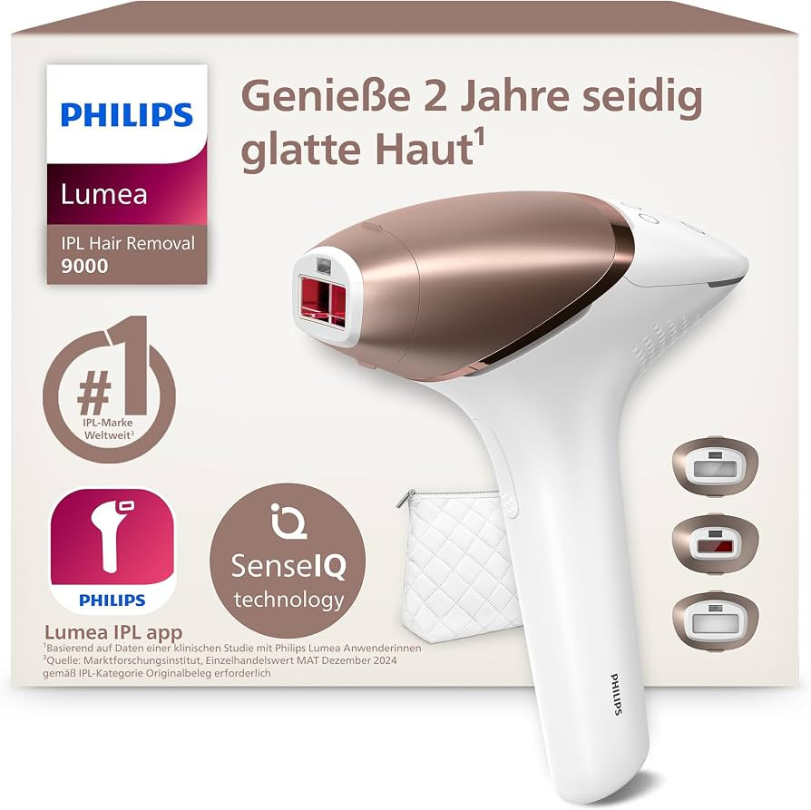 Philips Lumea IPL 9000 Series - IPL Ger\u00e4te Haarentfernung f\u00fcr bis zu 2 Jahre seidig-gla... | Amazon (DE)