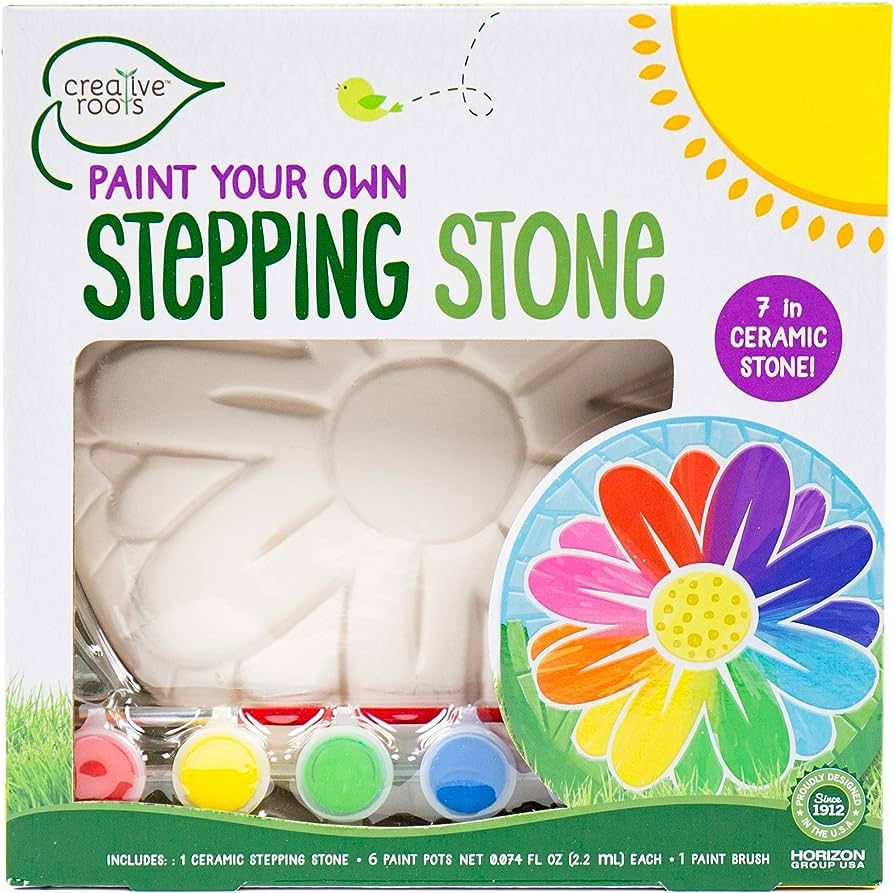 Creative Roots Mosaic Flower Garden Stepping Stone Kit, Includes 7-Inch Ceramic Stone & 6 Vibrant... | Amazon (US)