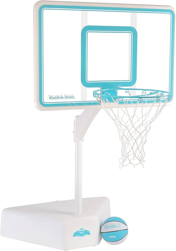 Dunn-Rite Splash & Shoot Outdoor Adjustable Height Swimming Pool Basketball Hoop w/Ball, Base, & ... | Amazon (US)
