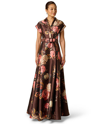 Adrianna Papell Women's Floral Print Long Gown - Macy's | Macy's