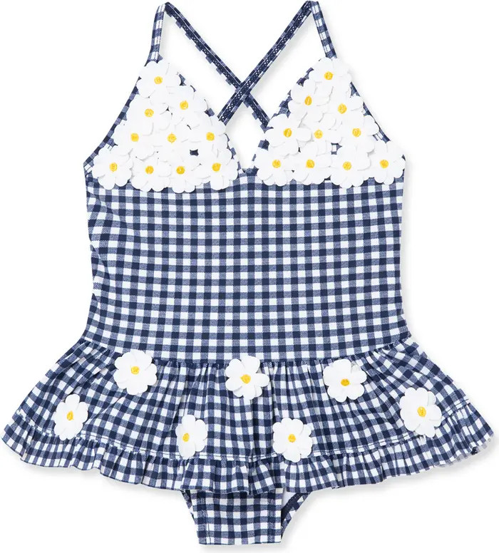 LITTLE ME Daisy Gingham Skirted One-Piece Swimsuit | Nordstromrack | Nordstrom Rack