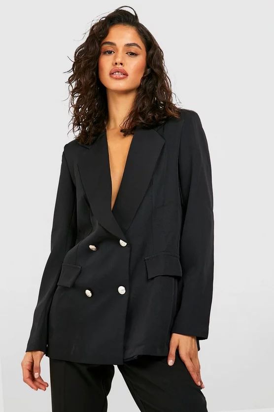 Double Breasted Boxy Military Blazer | Boohoo.com (US & CA)