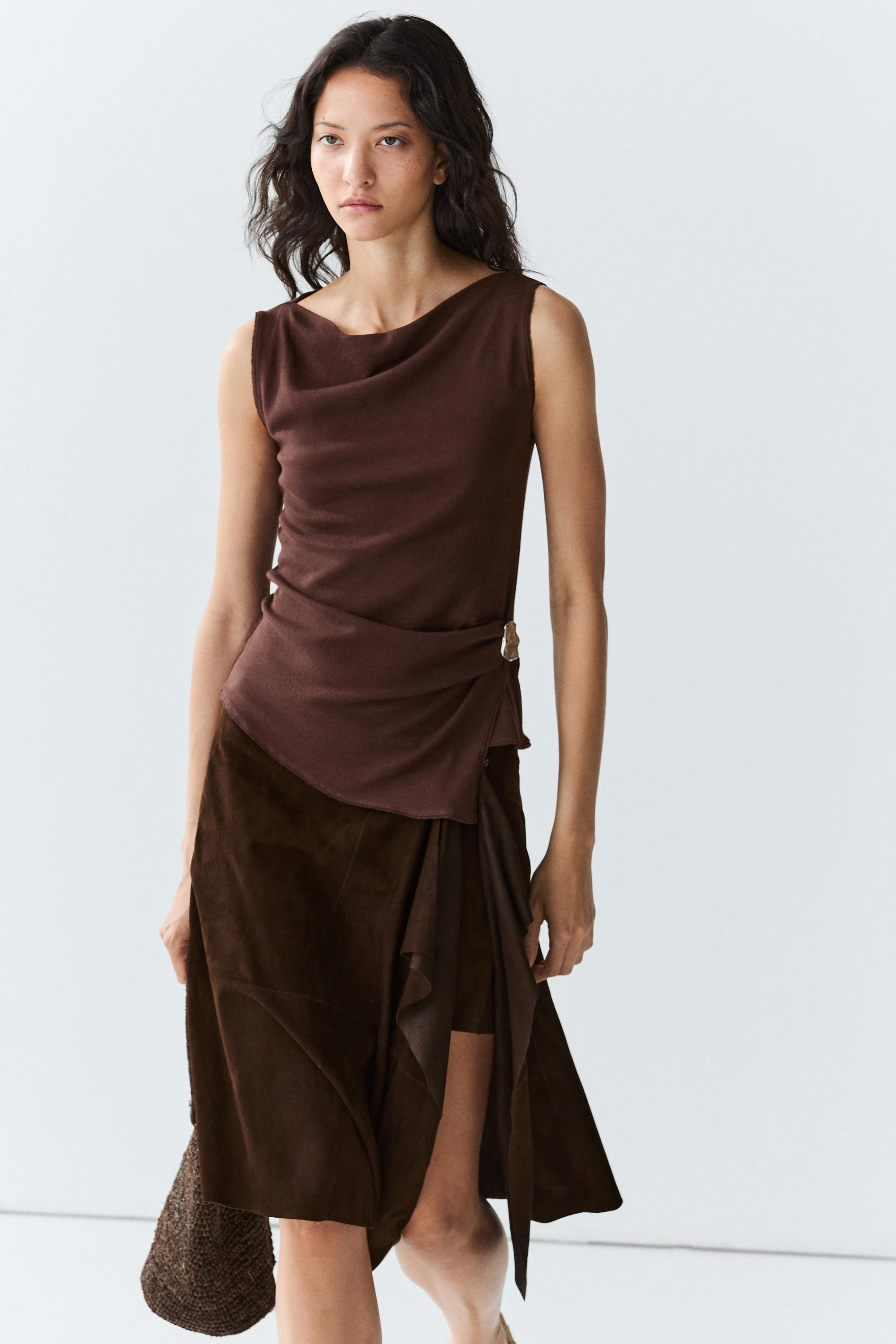 100% cotton knit top | Massimo Dutti US