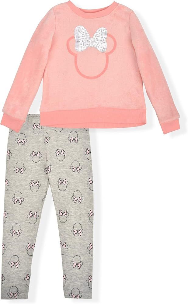 Disney Minnie Mouse Girls’ Sweater and Legging Pants Set for Toddler and Little Kids – Grey/P... | Amazon (US)