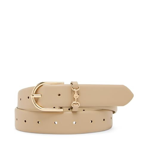 Anne Klein Horsebit Pant Belt, Stone, S | Amazon (US)