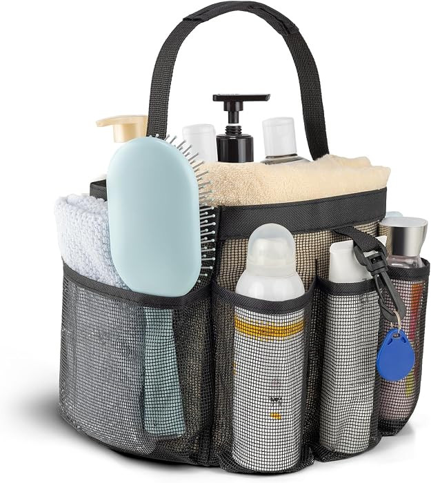 Mesh Shower Caddy Portable for College Dorm Room Essentials with 8-Pocket Large Capacity,Quick Dr... | Amazon (US)
