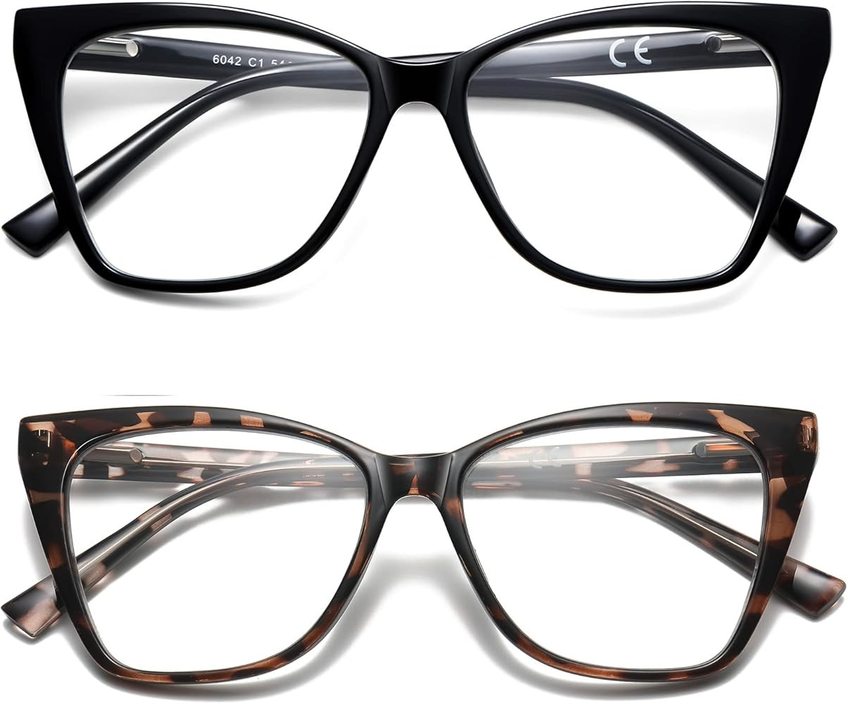 Oversized Reading Glasses Women Cat Eye Photochromic Computer Reader Stylish Ladies Designer Fash... | Amazon (US)