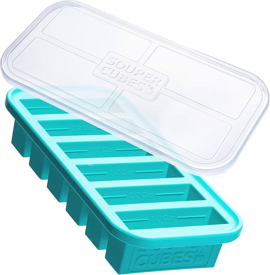 Souper Cubes 1/2 Cup Silicone Freezer Mold, Perfect for Storing Soups, Sauces, Juices, Desserts, ... | Amazon (US)