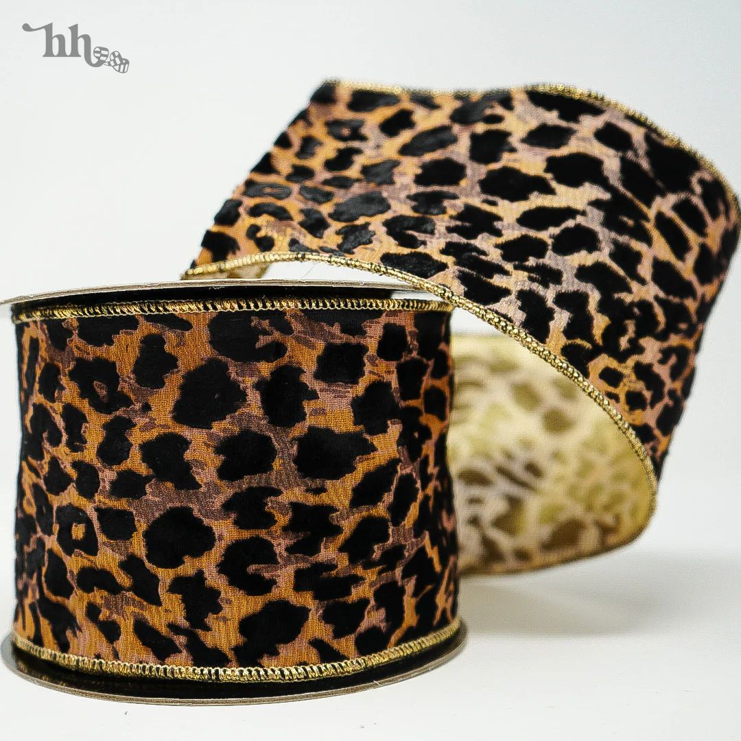 Jacquard Leopard Black Ribbon | Hello Holidays