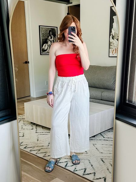 Fourth of July outfit from amazon. Summer outfit. Size large in all. 

Linen pants. 

#LTKStyleTip #LTKSaleAlert #LTKFindsUnder50
