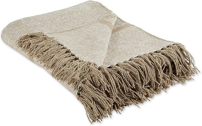 DII Stone Stripe Homespun Throw, 50x60 with 2.5" Fringe | Amazon (US)