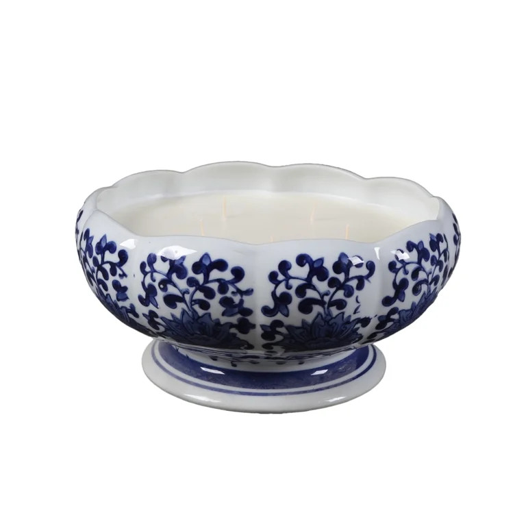 10.63" Scallop Chinoiserie Ceramic Candle (67 oz) - Bamboo | Walmart (US)