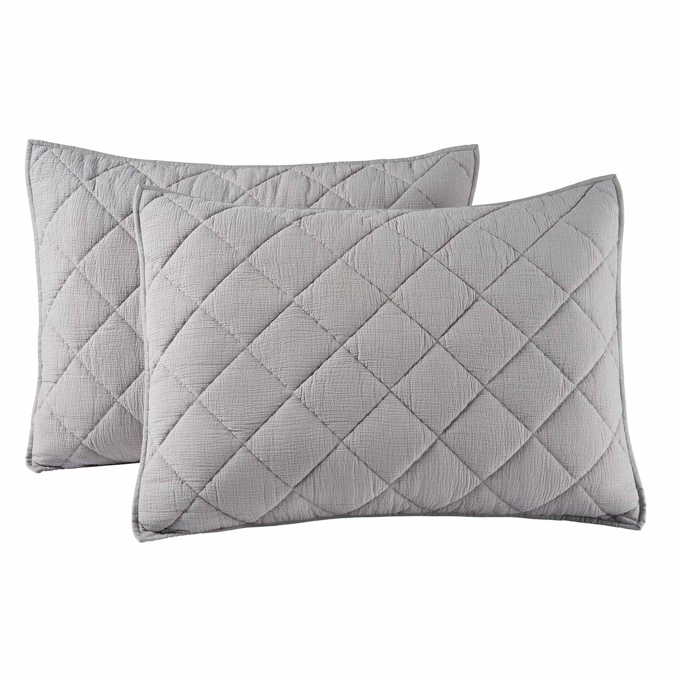 Better Homes & Gardens Silver Diamond Gauze Pillow Shams, King (2 Count) | Walmart (US)