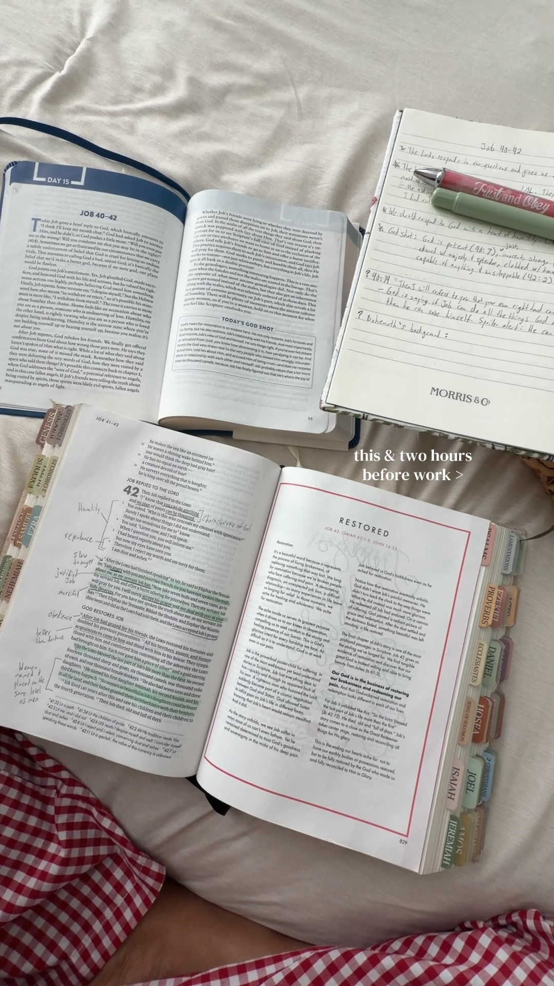 My current Bible plan 📖 ✨

She Reads Truth Bible, Bible Recap, daily devotional, morning routine, CSB Bible, Study Bible

#LTKdayinmylife #LTKmorningroutine #LTKselfcare
