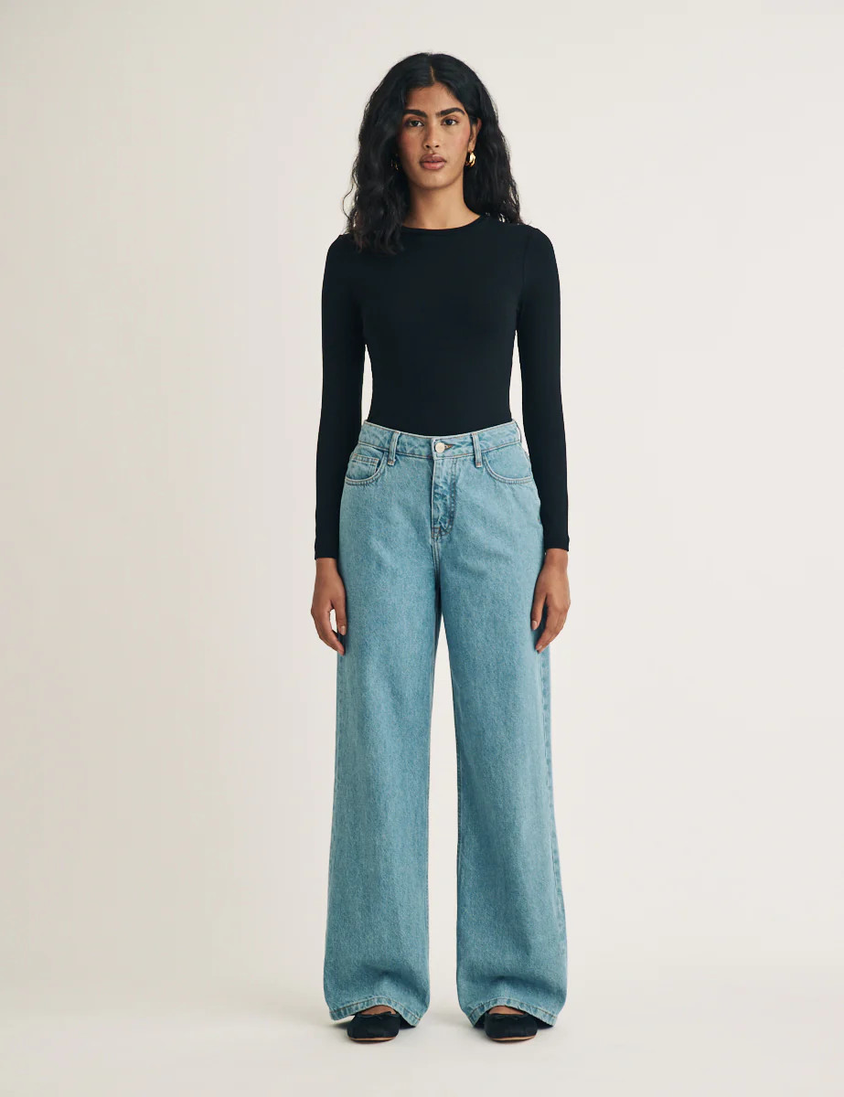 Light Wash Denim High Rise Wide Leg Jeans | Nobody's Child